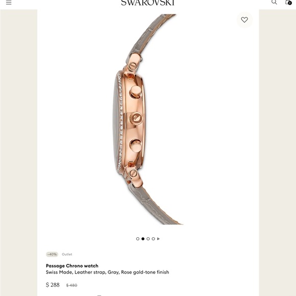 Swarovski Passage Chrono Rose Gold-tone Women’s Watch 36 mm Swiss Made - Picture 5 of 9